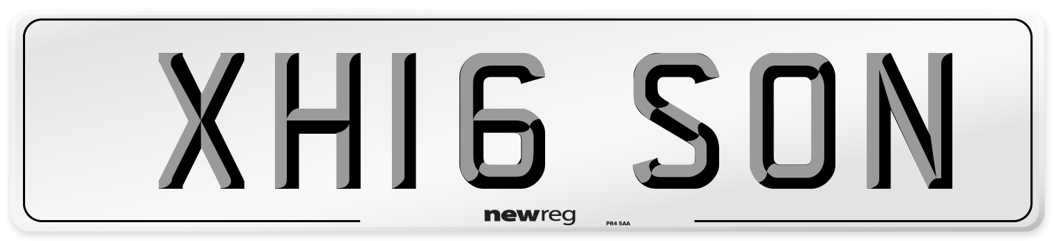 XH16 SON Number Plate from New Reg